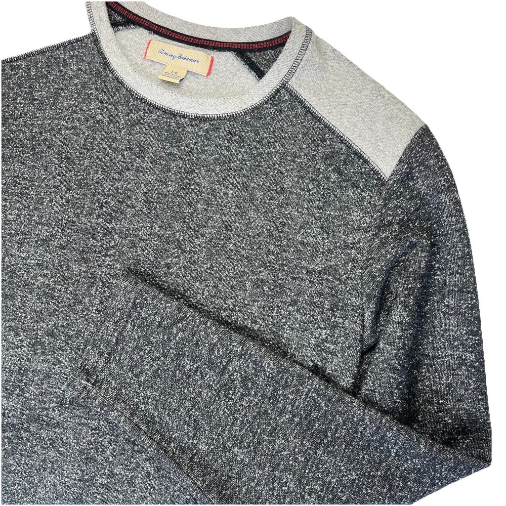 Tommy‎ Bahama Lounge Crew Neck Fleece Sweatshirt Heather Gray Men's Size Large